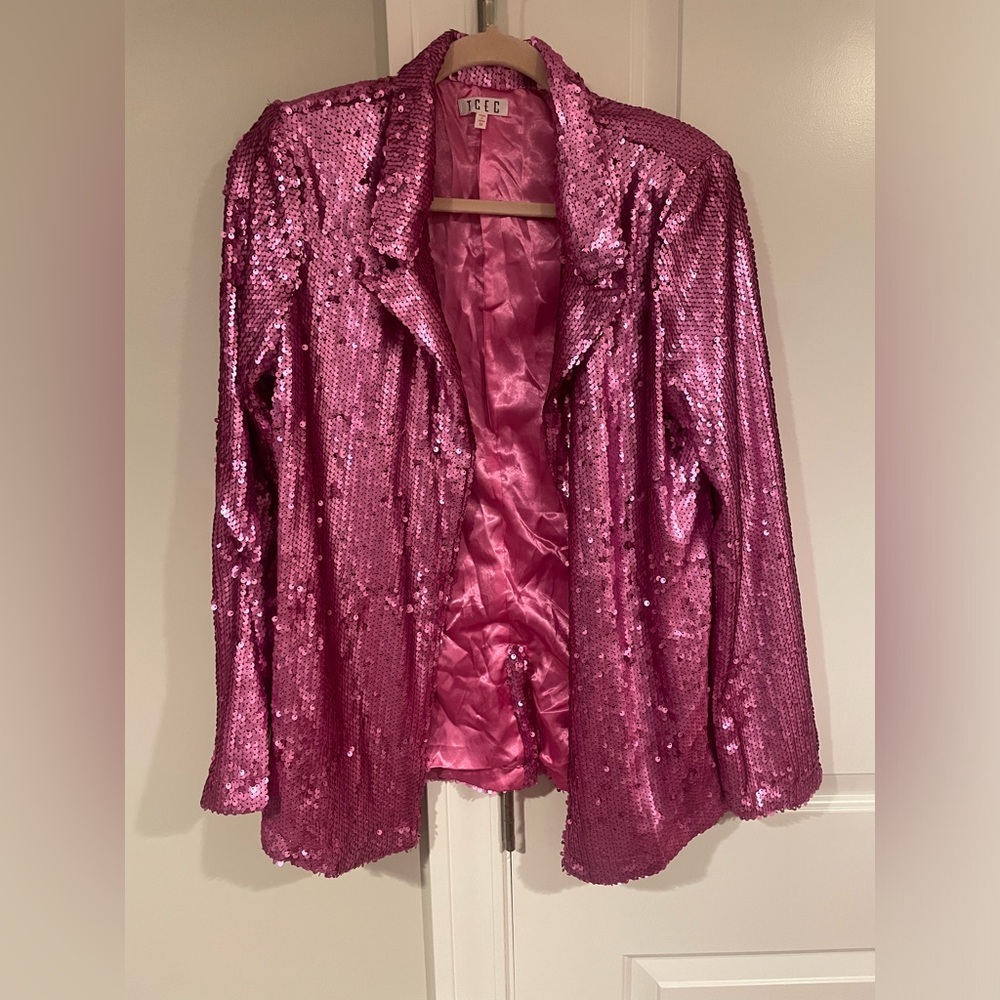 Pink sequin blazer